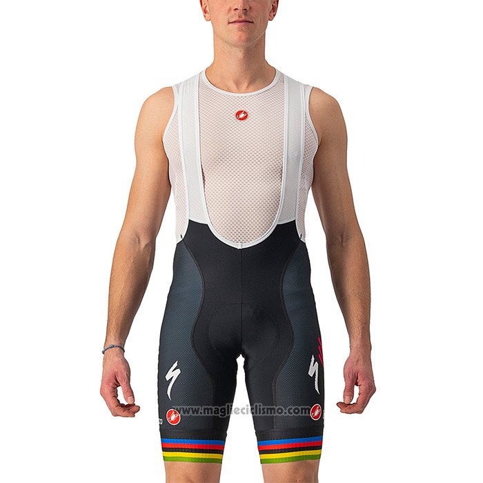 2022 Abbigliamento Ciclismo UCI Deceuninck Quick Step Bianco Manica Corta e Salopette